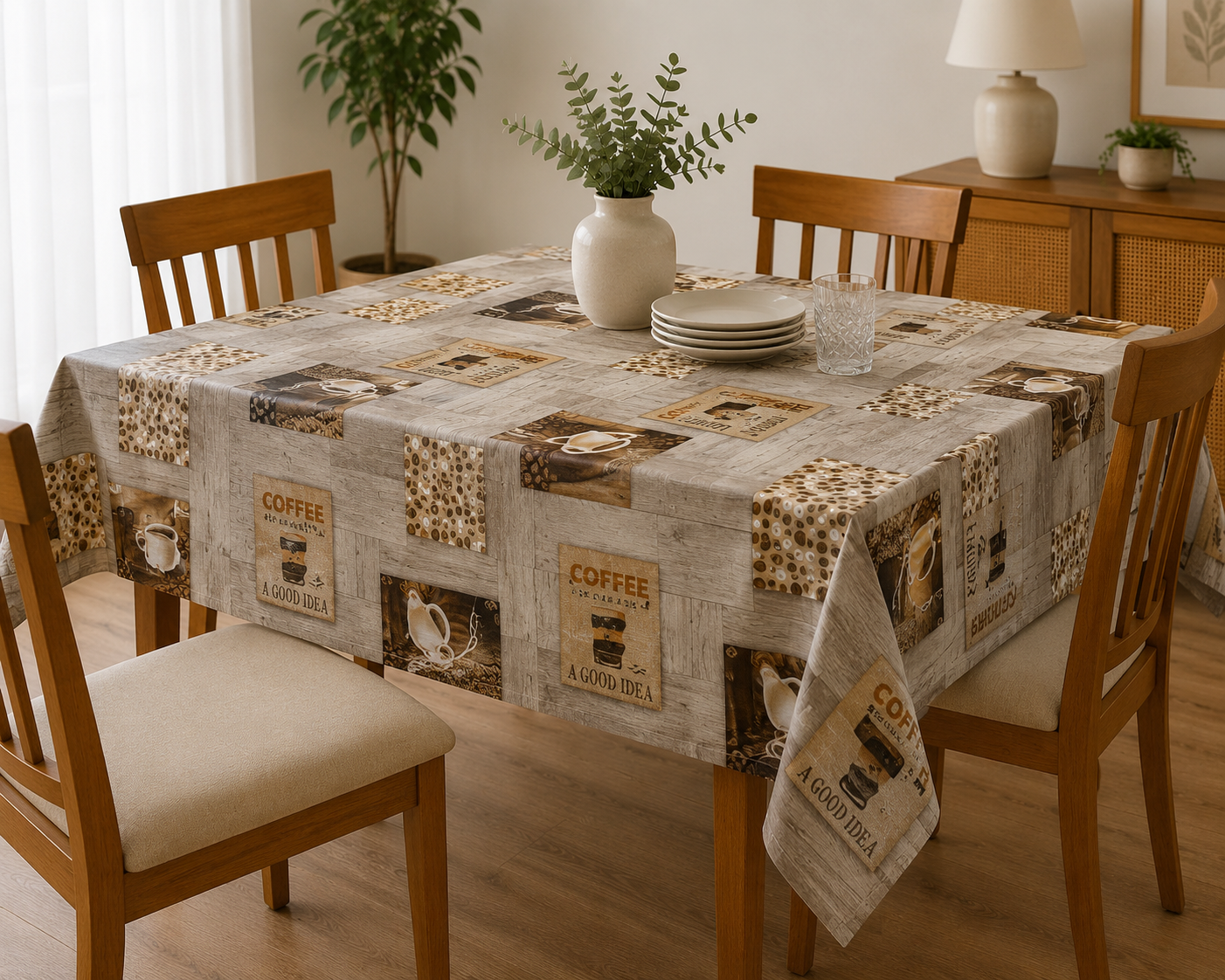 Mantel Ecocuero Estampado Con Felpa 1.45x2.00 MTS