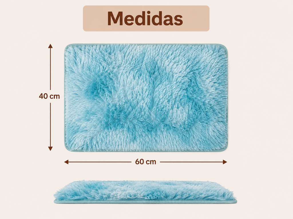 Set cortina + alfombra pelo de mono