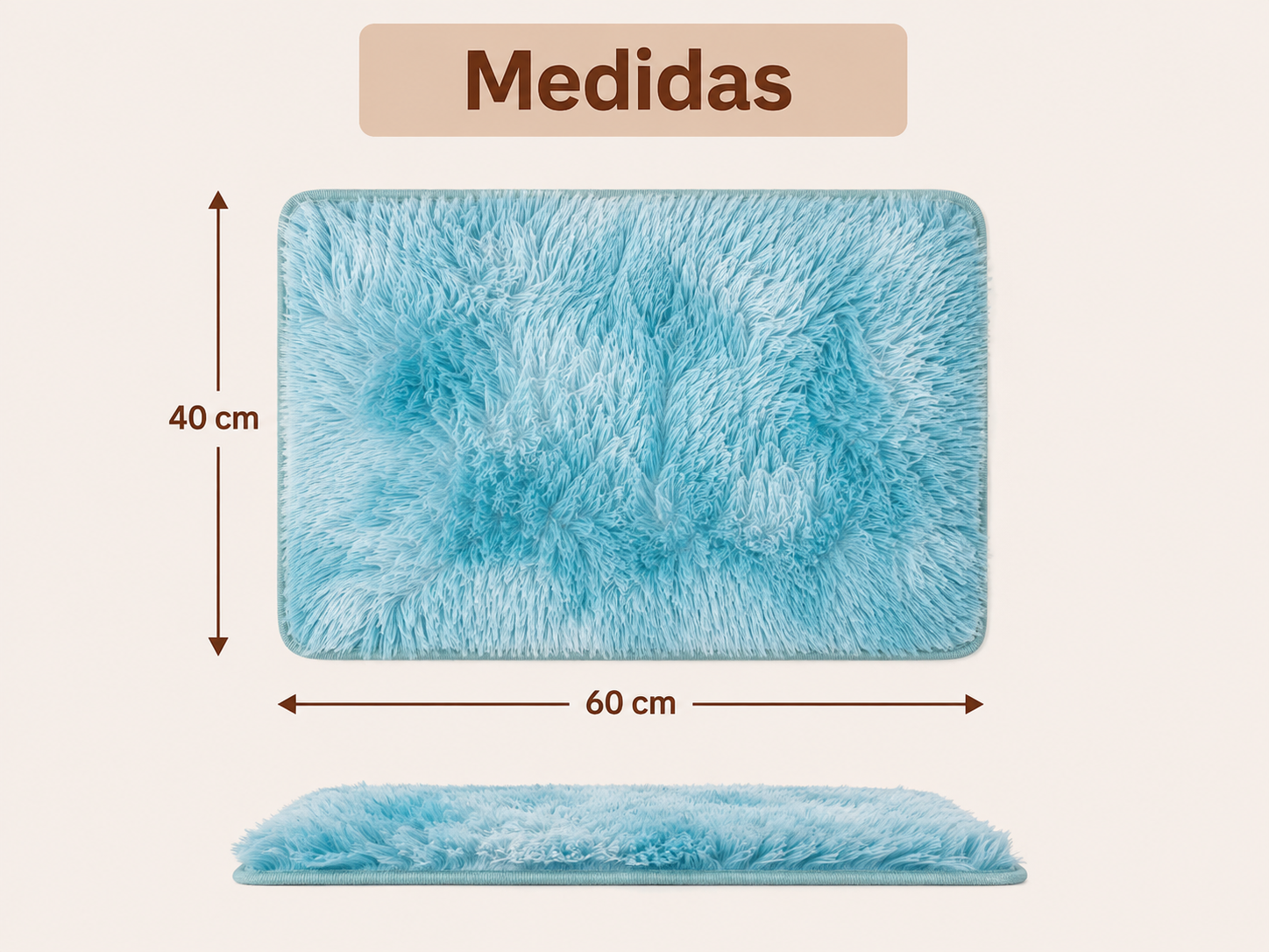 Set cortina + alfombra pelo de mono