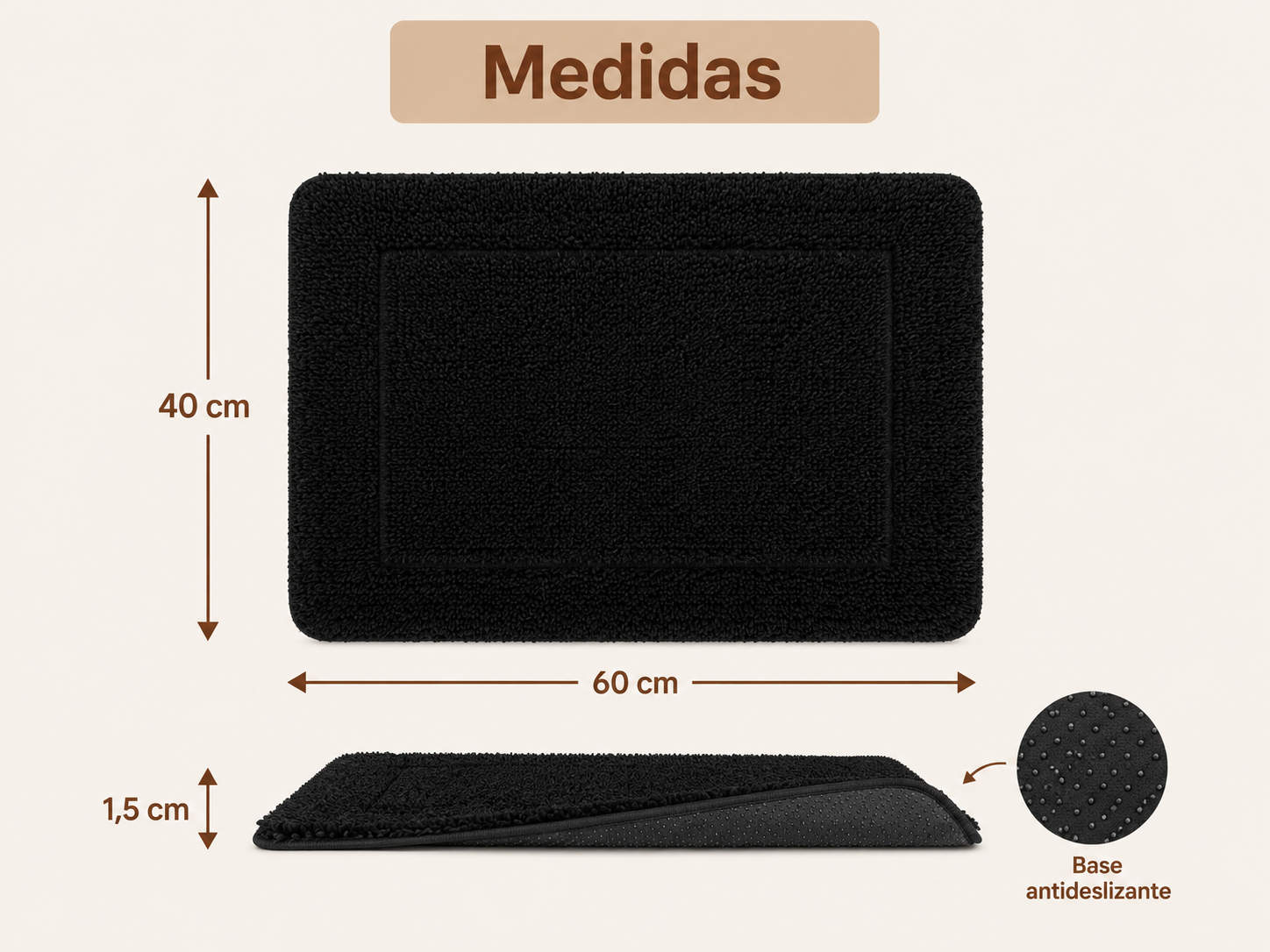 Set de cortina baño 12 ganchos + alfombra antideslizante