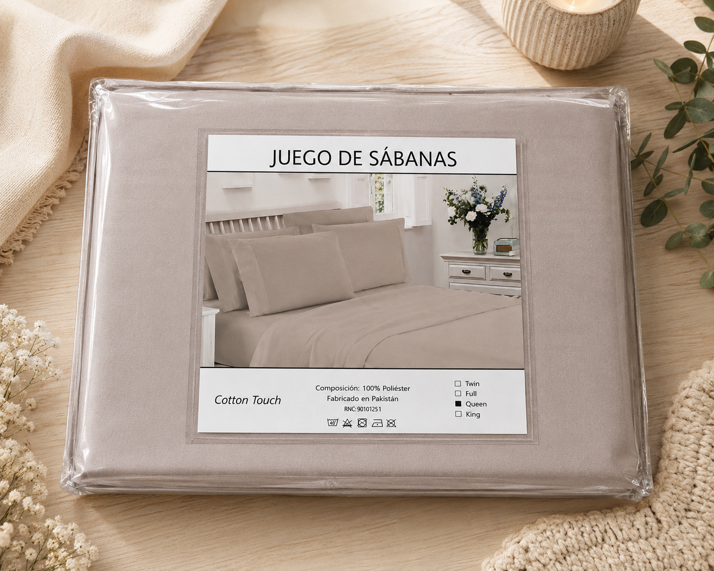Juego De Sabanas FULL Cotton Touch 800 Hilos