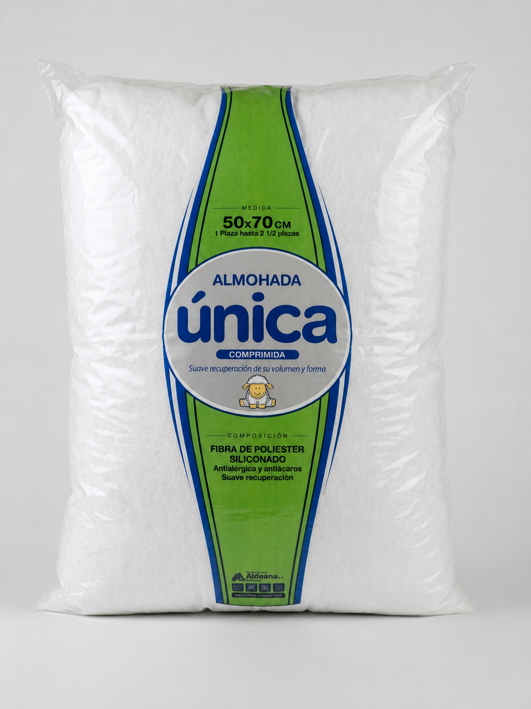 Almohada Unica Comprimida 50 X 70 1 plaza hasta 2 1/2 plazas