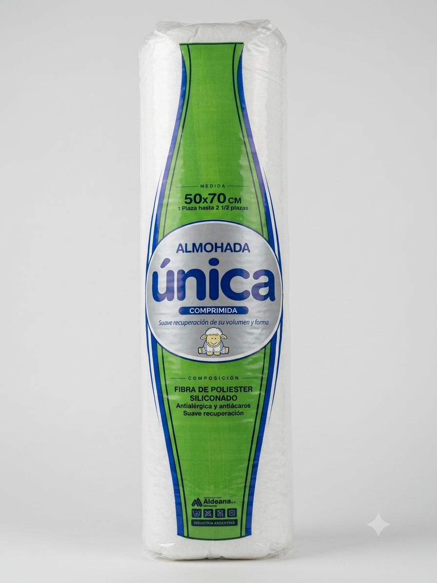 Almohada Unica Comprimida 50 X 70 1 plaza hasta 2 1/2 plazas